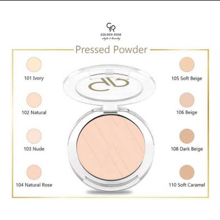 پنکک SPF 15 گلدن رز مدل PRESSED شماره 110 رنگ SOFT CARAMEL وزن 12.7 گرم