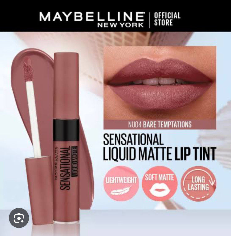 رژ لب مایع مات میبلین سری Sensational matte شماره 04