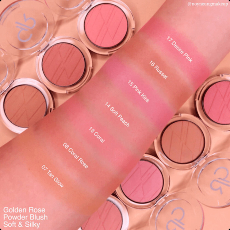 رژگونه گلدن رز مدل Soft & Silk شماره 08 رنگ CORAL ROSE | وزن 7 گرم