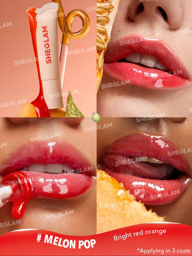 لیپ گلاس آبرسان شیگلم مدل Crystal Glaze رنگ MELON POP