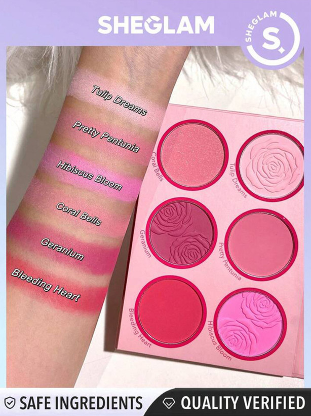 پالت رژگونه 6 رنگ شیگلم SHEGLAM مدل Floral Flush رنگ Blushing Bouquet