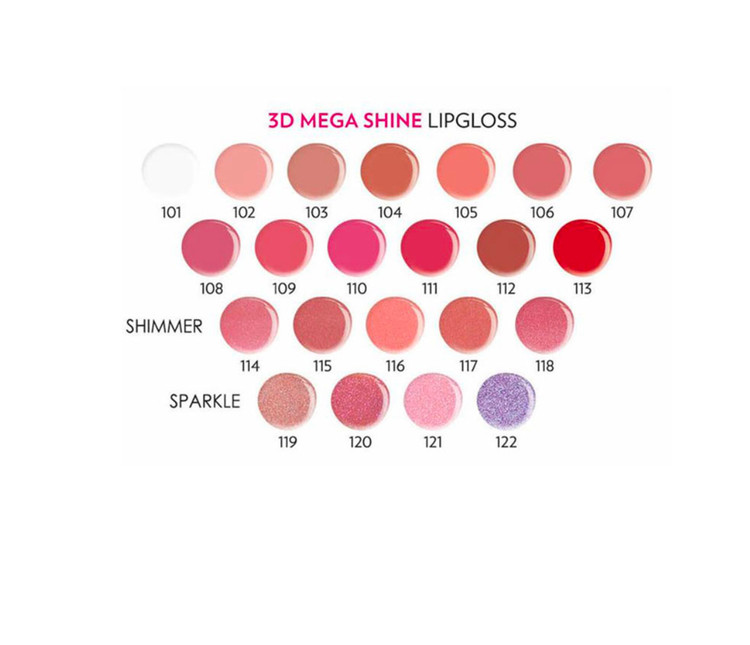 لیپگلاس براق گلدن رز مدل 3D MEGA SHINE سری SHIMMER شماره 111حجم 5.2 میل