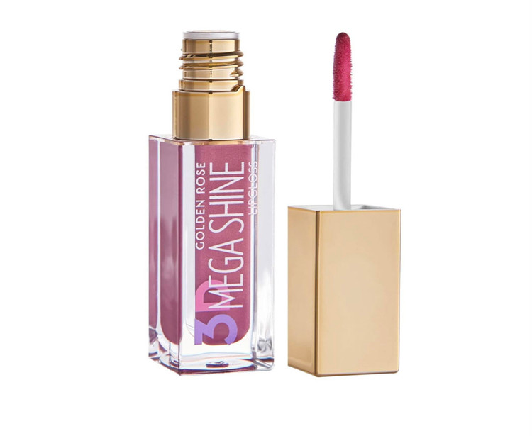 لیپگلاس براق گلدن رز مدل 3D MEGA SHINE سری SHIMMER شماره 118رنگ صورتی بنفش حجم 5.2 میل