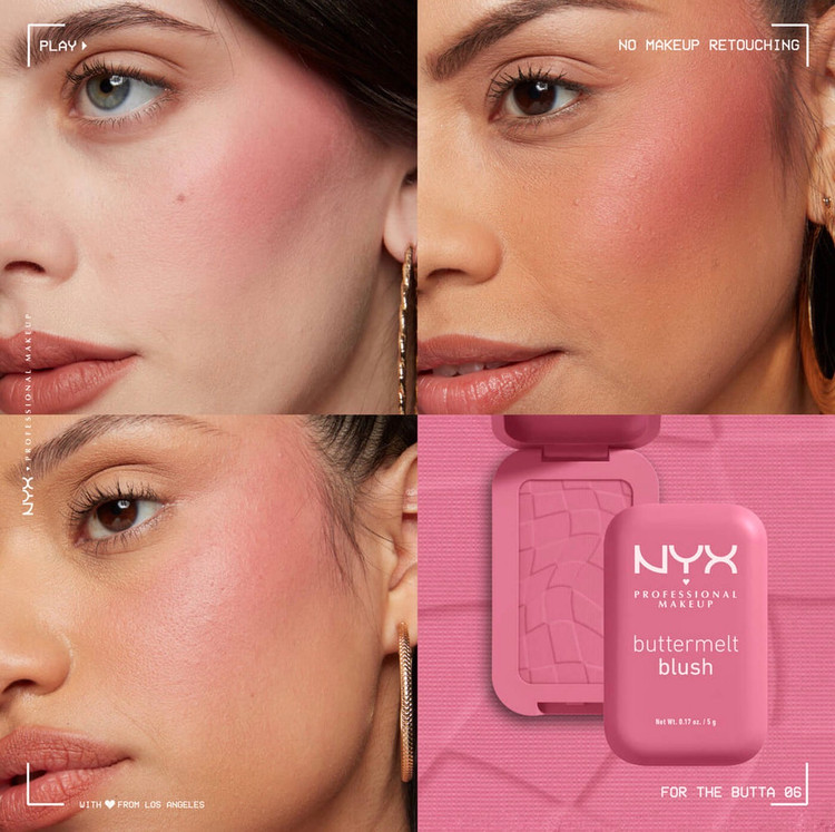 رژگونه پودری نیکس NYX مدل Buttermelt کد 06(رنگ soft midtone cool rose)