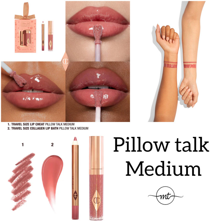 ست لیپگلاس و خط لب شارلوت تیلبری pillow talk Medium
