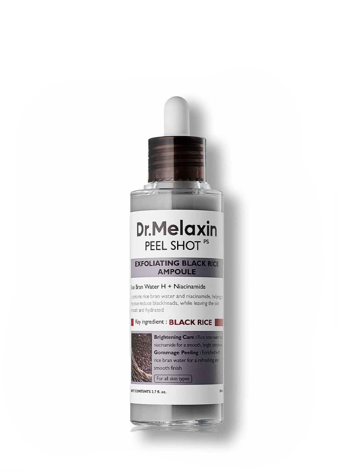 آمپول پیل شات برنج سیاه دکتر ملاکسین Dr.Melaxin لایه بردار و ضد منافذ حجم 80 میل